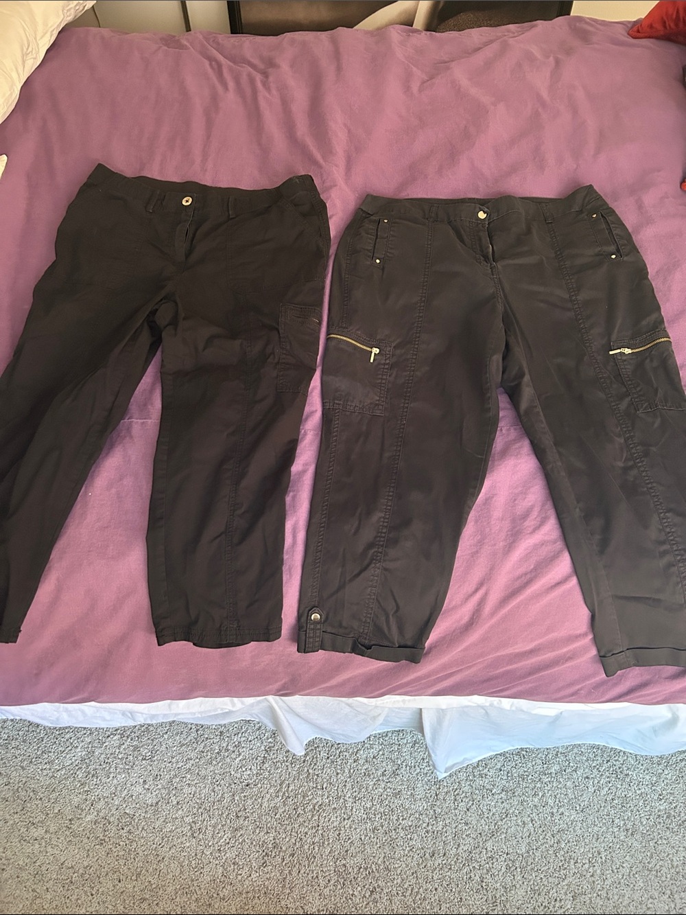 Chico’s size 1.5 Two Black Cropped Cargo Pants - Lightweight Pants set